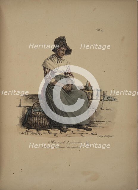 Match Seller. From the Series "Cris de Paris" (The Cries of Paris), 1815. Creator: Vernet, Carle (1758-1836).