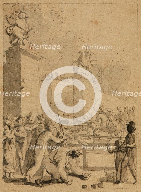 Street scene during the revolution, c. 1800.