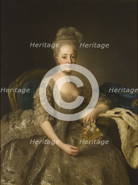 Portrait of Hedwig Elisabeth Charlotte of Holstein-Gottorp (1759-1818), 1774. Artist: Roslin, Alexander (1718-1793)