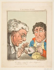 Veneration (Le Brun Travested, or Caricatures of the Passions), January 21, 1800. Creator: Thomas Rowlandson.