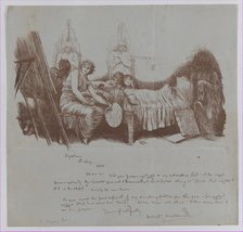 Invitation to a Benefit Dinner from Hubert von Herkomer to Thomas Agnew, 1877-78. Creator: Hubert von Herkomer.