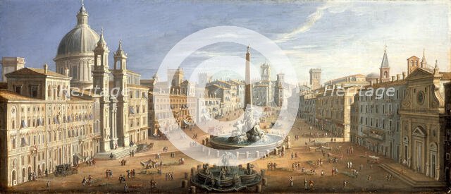 A view of the Piazza Navona, Rome, c1730. Creator: Hendrik Frans van Lint.