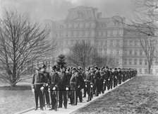 New Year's Reception at White House - Admiral Dewey, Left Front, And Officers Starting For..., 1905. Creator: Harris & Ewing.