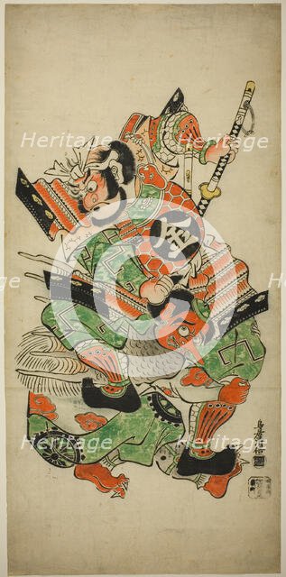 Sakata Kintoki Wrestling with a Tengu, c. 1715/18. Creator: Torii Kiyomasu I.