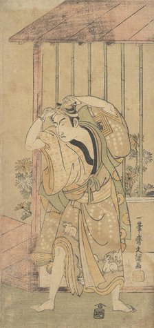 The First Ichikawa Komazo as a Man Standing beside a Building, 1770 or 1771. Creator: Ippitsusai Buncho.