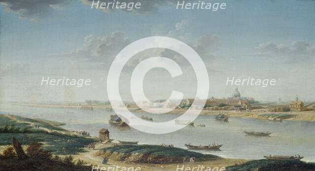 Salpetriere, view from La Rapee, c1752. Creator: Nicolas Raguenet.