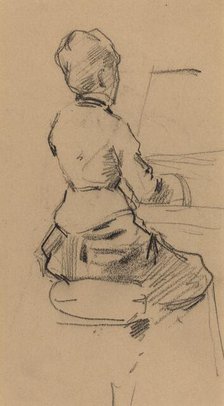 Young Woman Seated at a Piano [verso], c. 1890. Creator: Jean Louis Forain.