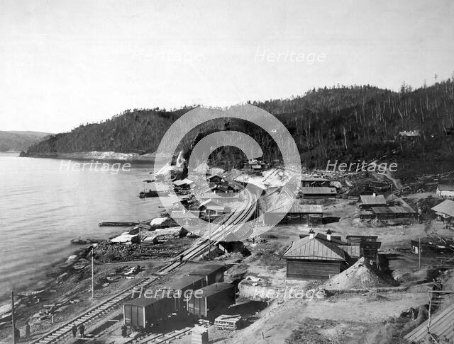 View of a Railroad Along Lake Baikal, 1900-1904. Creator: Unknown.