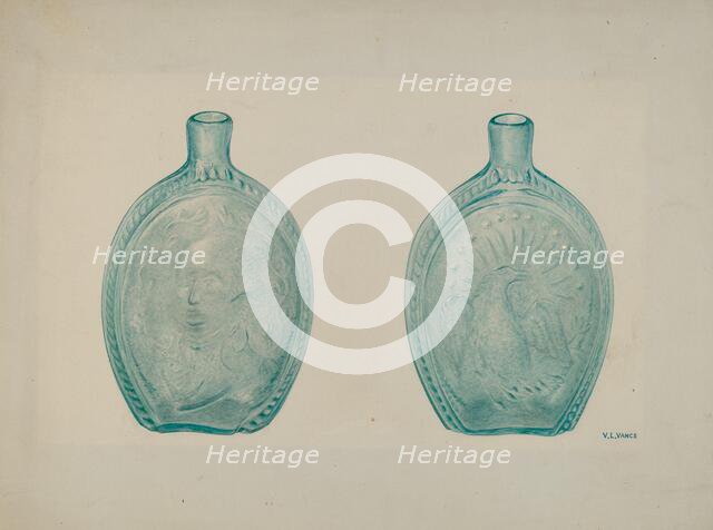 Washington Eagle Flask, c. 1942. Creator: V. L. Vance.