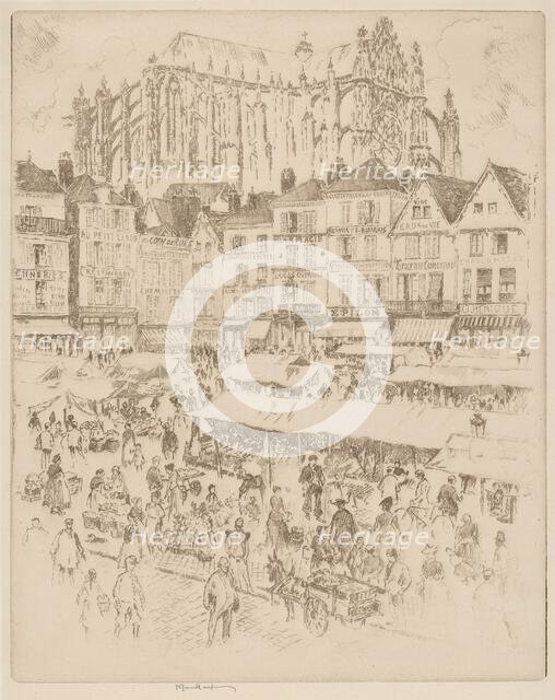 La Place, Beauvais, 1907. Creator: Joseph Pennell.