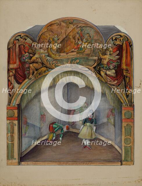 Toy Theater with Automatic Dancer, c. 1936. Creator: Mina Lowry.
