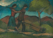Returning from work, 1920-1924. Creator: Gejza Schiller.