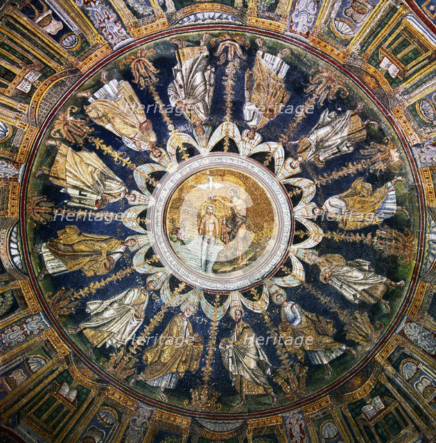 Dome Mosaic in Orthodox Baptistry, Ravenna, Italy, 5th century. Artist: Unknown.