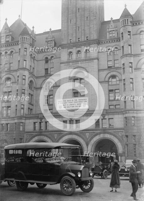 Post Office Department Building, 12Th And Pennsylvania Ave., with Liberty Loan Banner, 1917. Creator: Harris & Ewing.