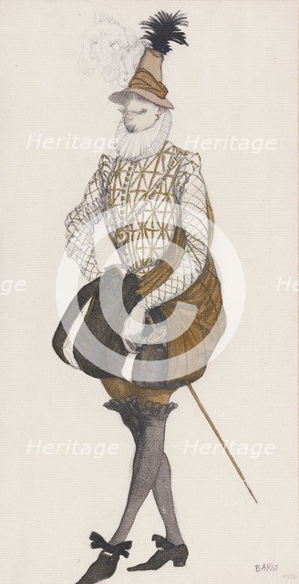 Costume design for the ballet Sleeping Beauty by P. Tchaikovsky. Artist: Bakst, Léon (1866-1924)