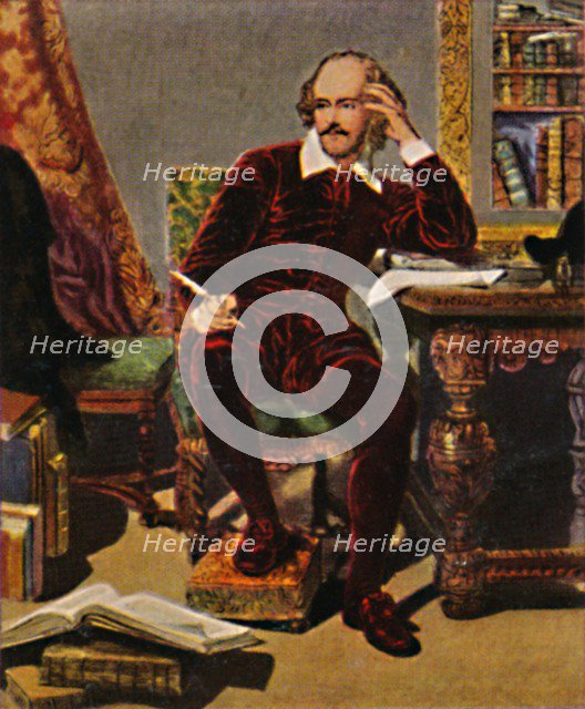 'William Shakespeare 1564-1616. - Gemälde von J. Faed, 1934. Creator: Unknown.