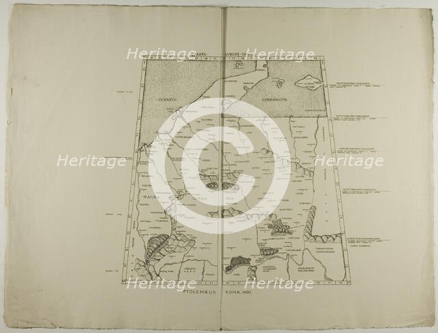 Quarta Europe Tabula: Ptolemaeus Romae 1490, 1490, reprinted 1889. Creator: Unknown.