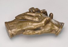 Clasped Hands of Robert Browning and Elizabeth Barrett Browning, model 1853. Creator: Harriet Goodhue Hosmer.