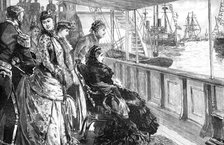 The queen reviewing the fleet at Spithead, Hampshire, late 19th century, (1900). Artist: Unknown