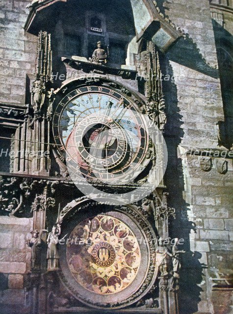 Astronomical clock, Old Town Hall, Prague, Czech Republic, 1943. Artist: Unknown