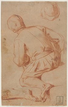 Rear View of Seated Man, late 1600s?. Creator: Carlo Vimercati (Italian, 1660-1715).