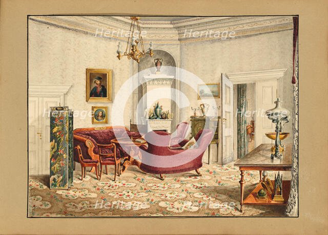 The Radziwill Palace in Berlin. Salon of Princess Wanda Czartoryska, née Princess Radziwill, 1845. Creator: Wustrow (active ca 1845).