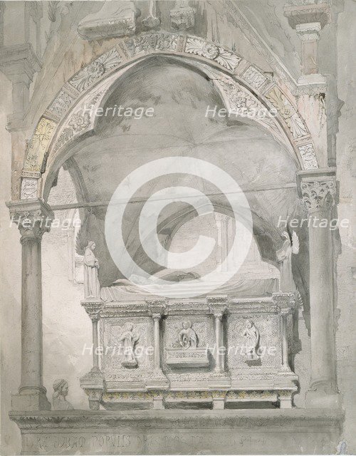 Study for the Tomb of Mastino II della Scala at Verona, 1852 Artist: John Ruskin.