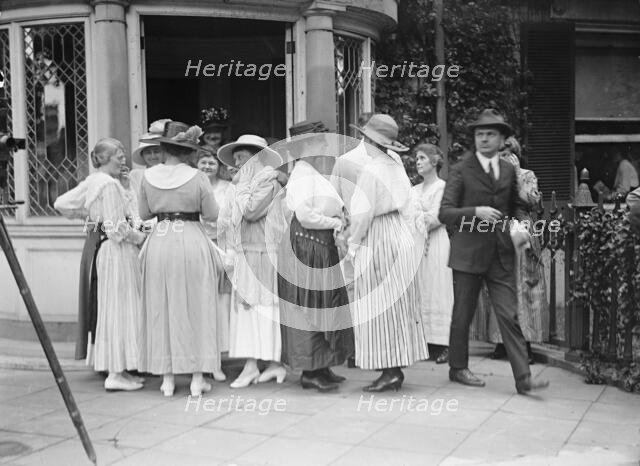Woman Suffrage - Groups at Headquarters, 1917. Creator: Harris & Ewing.