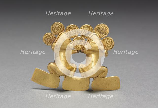 Double Frog Pendant, c. 1000-1550. Creator: Unknown.