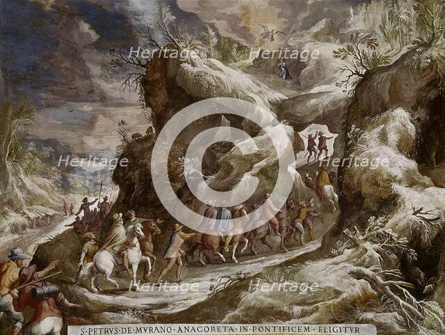 Election of the Hermit Pietro del Morrone to Pope Celestine V, ca 1585-1590 . Creator: Nebbia, Cesare (1536-1614).