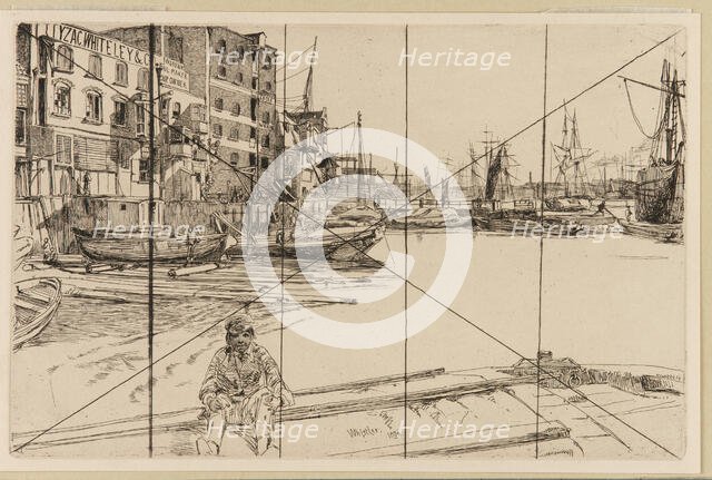 Eagle Wharf (Tyzac Whiteley and Co.), 1859. Creator: James Abbott McNeill Whistler.