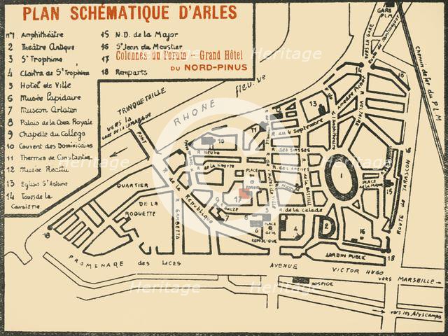 'Plan Schematique D'Arles', c1920s. Creator: E Laget.