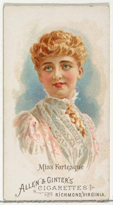 Miss Fortesque, from World's Beauties, Series 1 (N26) for Allen & Ginter Cigarettes, 1888., 1888. Creator: Allen & Ginter.