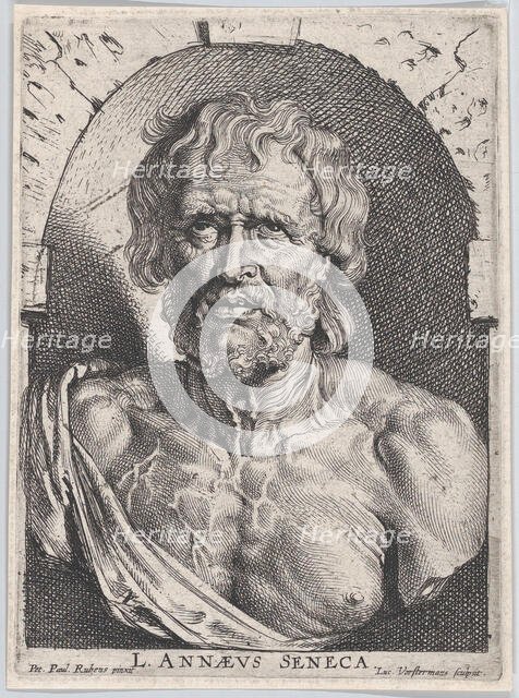 The bust of Seneca, in a niche, ca. 1620 Creator: Lucas Vorsterman.