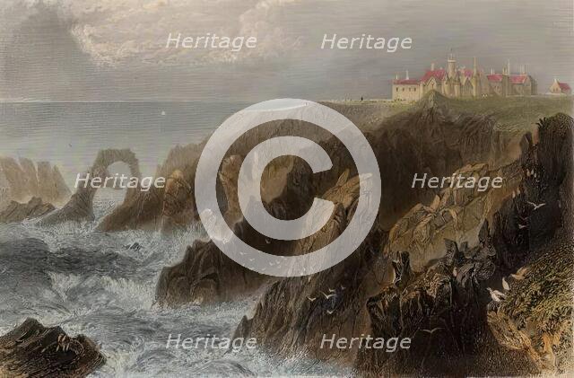 Slaines Castle, Peterhead (View Of Castle From The North), c1830s-1850s. Creators: Unknown, Robert Brandard.