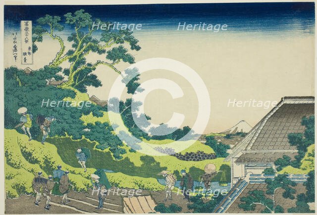 Surugadai in Edo (Toto surugadai), from the series "Thirty-six Views of Mount Fuji..., c. 1830/33. Creator: Hokusai.