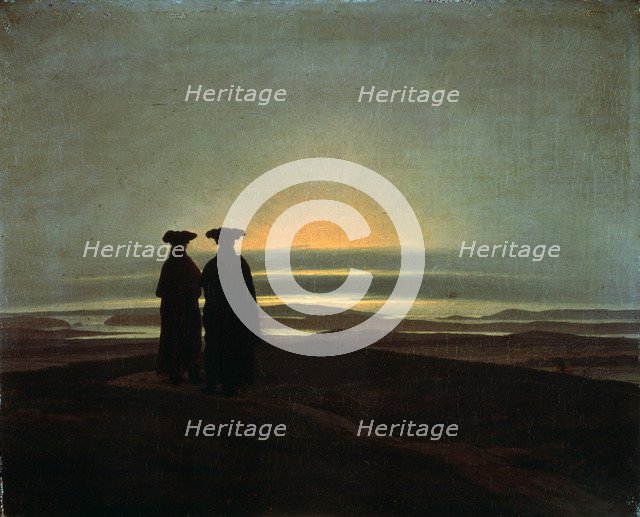 'Sunset (Brothers)', between 1830 and 1835.  Artist: Caspar David Friedrich