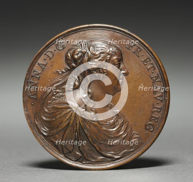 Medal of Anne of Austria (obverse), 1660. Creator: Jean Warin (French, 1604-1672).