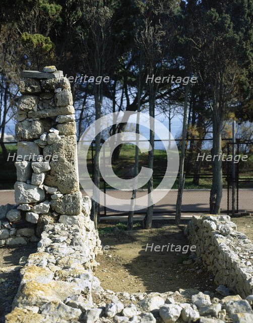Ruins of House of the Peristyle, Greek colony, Empuries, Catalonia, Spain, c200-100 BC (1999).  Creator: LTL.