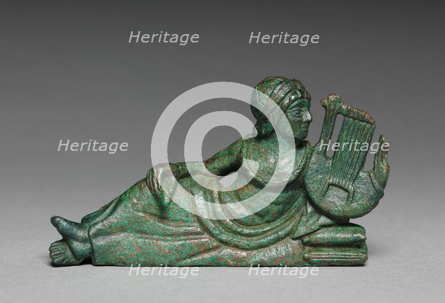 Vessel Ornament of Reclining Lyre-player, probably 400-375 BC. Creator: Unknown.