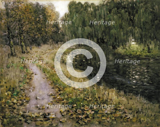 Riverside, autumn,  c1930. Creator: Margaret Stoddart.