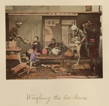 Weighing the Tea Leaves, about 1873-1883. Creator: Shinichi Suzuki I.