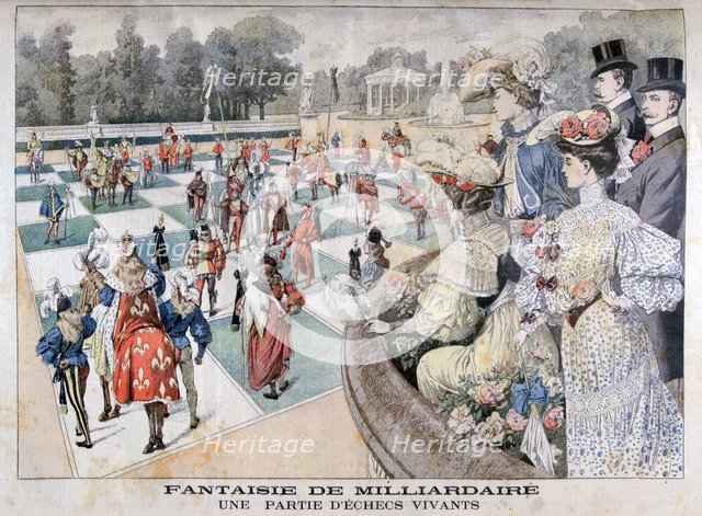 Fantasy of a billionaire: a human chess game, 1904. Artist: Unknown