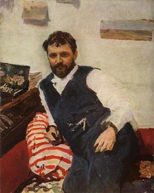 'Portrait of the Painter Constantin Alexandreyevich Korovin', 1891, (1965). Creator: Valentin Serov.