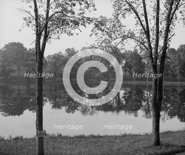 Lake in asylum grounds, Concord, N.H., between 1900 and 1910. Creator: Unknown.