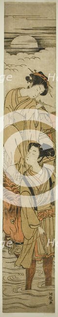 Crossing a River on a Moonlit Night, c. 1775. Creator: Isoda Koryusai.