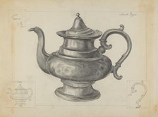 Pewter Teapot, 1936. Creator: Janet Riza.
