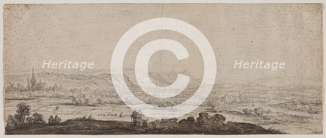 Landscape with the Village of Schenkenschanz, Gelderland, 1600s. Creator: Herman Saftleven (Dutch, 1609-1685).