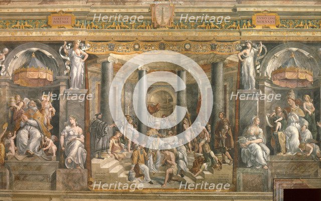 The Baptism of Constantine, 1517-1524. Artist: Penni, Gianfrancesco (1496-1528)