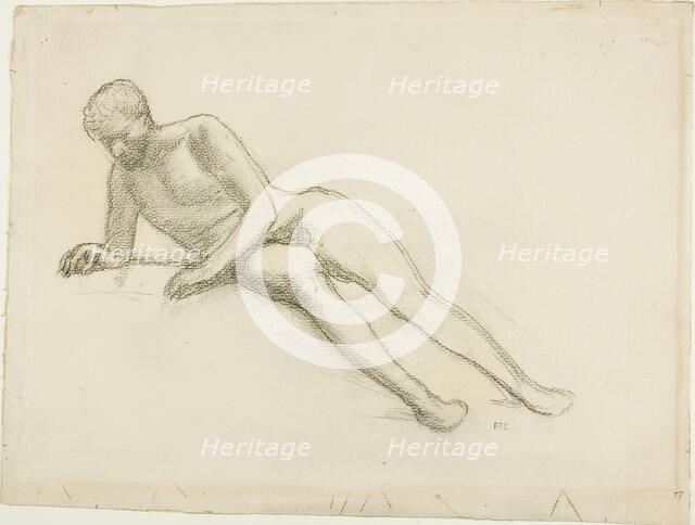 Reclining Male Nude, n.d. Creator: Pierre Puvis de Chavannes.